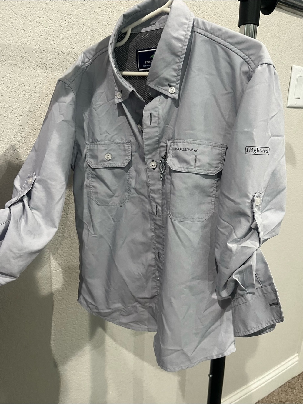 Property & Stream Kids' Light Gray Button-Down Shirt - Flight-Tech